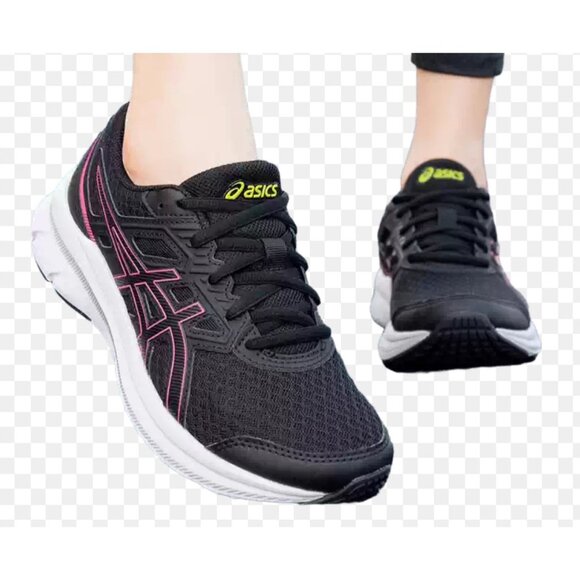 ASICS WOMENS JOLT 3 RUNNING SHOES BLACK AND PINK SIZE 10 SPORT OUTDOOR - Picture 1 of 10